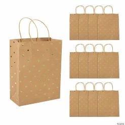 Top 10 β 10" x 13" Large Gold Foil Dot Kraft Paper Gift Bags - 12 Pc. π₯