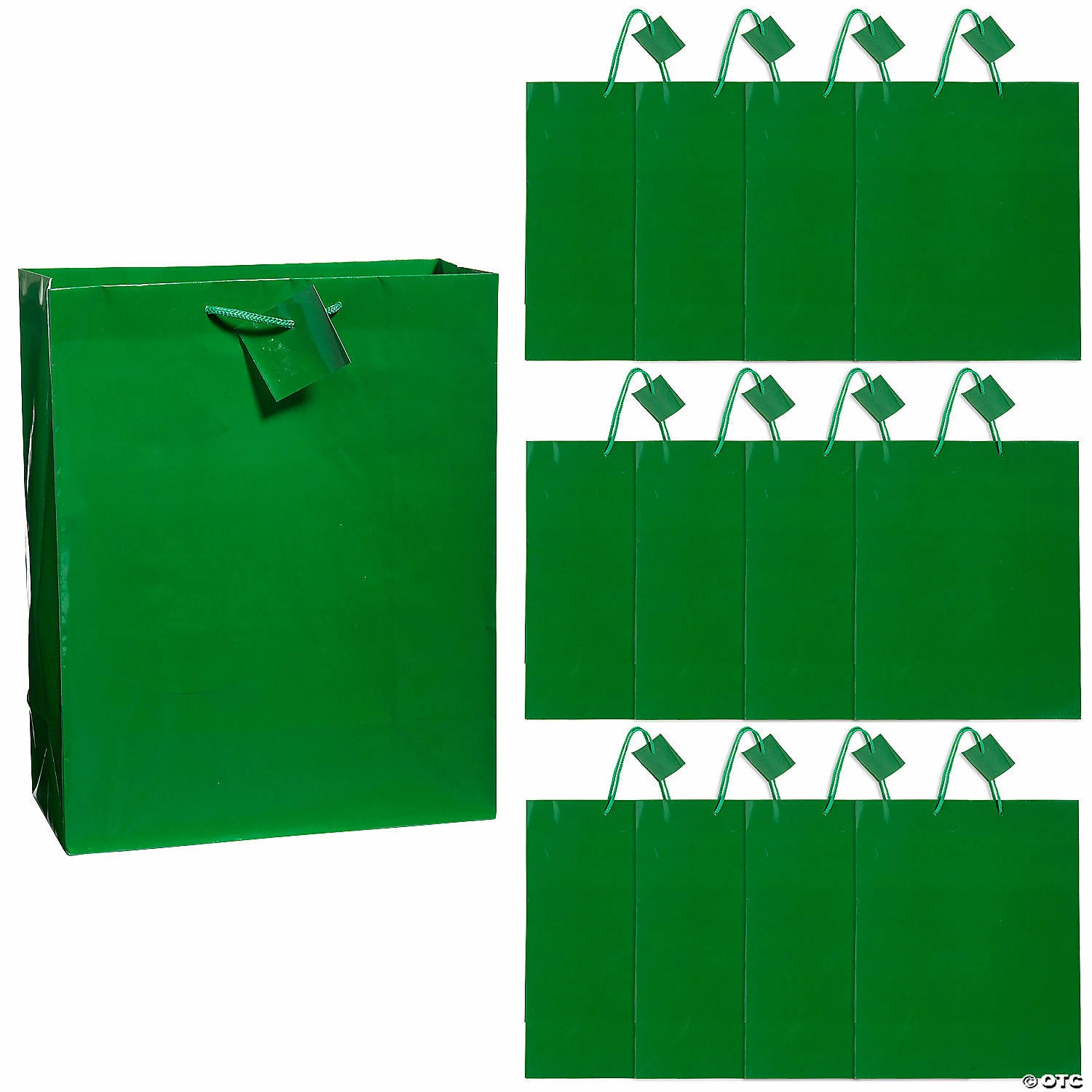 Discount π 5 1/2" - 13" Green Paper Gift Bags with Tag - 12 Pc. π 3 Discount π 5 1/2" - 13" Green Paper Gift Bags with Tag - 12 Pc. π