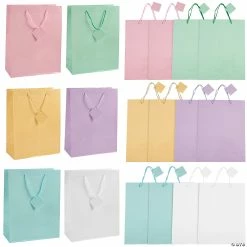 New 🤩 10" x 13" Large Pastel Paper Gift Bags - 12 Pc. 💯