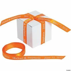 Budget 🎁 3/8" - Orange Personalized Ribbon - 25 ft. 😍