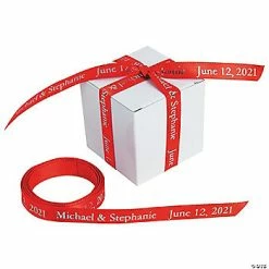 Discount 🔥 3/8" - Red Personalized Ribbon - 25 ft. ⌛