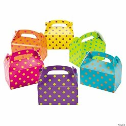 Wholesale 🛒 Bright Polka Dot Favor Boxes - 12 Pc. 😍 -Cheap Birthday Party Favors Store 13664612
