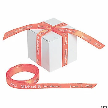 Discount π― 3/8" - Coral Personalized Ribbon - 25 ft. β 3 Discount π― 3/8" - Coral Personalized Ribbon - 25 ft. β
