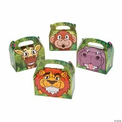 New 😀 Zoo Adventure Favor Boxes - 12 Pc. 🎁 -Cheap Birthday Party Favors Store 13797897