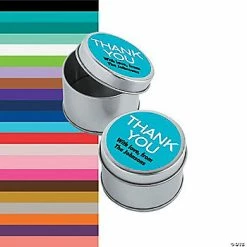 Discount 😍 Personalized Thank You Round Favor Tins - 24 Pc. 😍