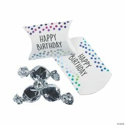 Coupon ⭐ Iridescent Happy 🎂 Birthday Pillow Boxes - 24 Pc. 💯 -Cheap Birthday Party Favors Store 13805026
