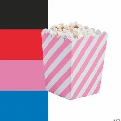 Budget 🤩 Mini Striped Popcorn Boxes - 24 Pc. 🎁 -Cheap Birthday Party Favors Store 13809243