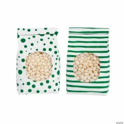 New ⭐ Patterned Tin Tie Treat Bags with Window - 12 Pc. 🧨 -Cheap Birthday Party Favors Store 13940869