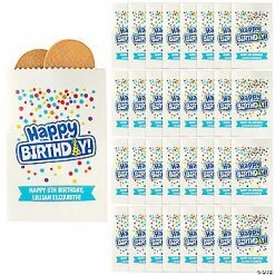 Discount ❤️ 5 3/4" x 8" Personalized Colorful Happy 🎂 Birthday Paper Treat Bags - 50 Pc. 🔥