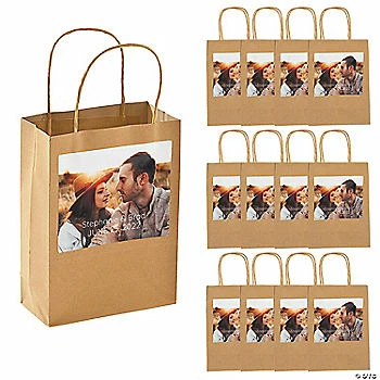 Outlet π 6 1/2" x 9" Custom Photo Medium Wedding Kraft Paper Gift Bags - 12 Pc. π€© 3 Outlet π 6 1/2" x 9" Custom Photo Medium Wedding Kraft Paper Gift Bags - 12 Pc. π€©