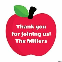 Budget 🧨 Personalized Apple-Shaped Favor Stickers - 144 Pc. 👍