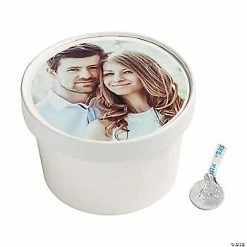 Wholesale ❤️ Custom Photo Round Favor Boxes with Lids - 12 Pc. 🌟