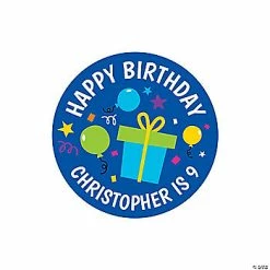 Buy 💯 Personalized 🎂 Birthday Favor Stickers – 48 Pc. ✔️
