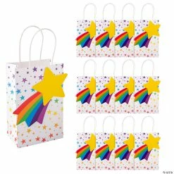New ✨ 5 1/2" x 8 1/2" Medium Shooting Star Gift Bags - 12 Pc. ⌛ -Cheap Birthday Party Favors Store 14104841