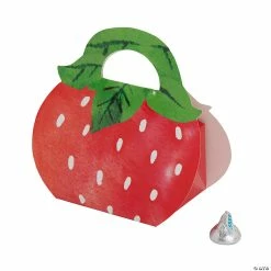 Wholesale 🔔 Strawberry-Shaped Treat Boxes - 12 Pc. ⌛ -Cheap Birthday Party Favors Store 14104900