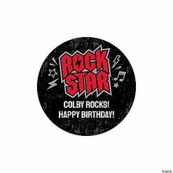 Cheapest 🤩 Personalized Rock Star Favor Stickers - 80 Pc. 🎁