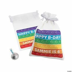 Best reviews of 💯 4" x 6" Personalized Mini Lotsa Pops Party Satin Drawstring Bags - 24 Pc. ⭐