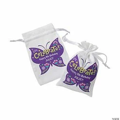 Cheap 🎉 Personalized Enchanted Party Mini Satin Drawstring Bags - 24 Pc. ❤️