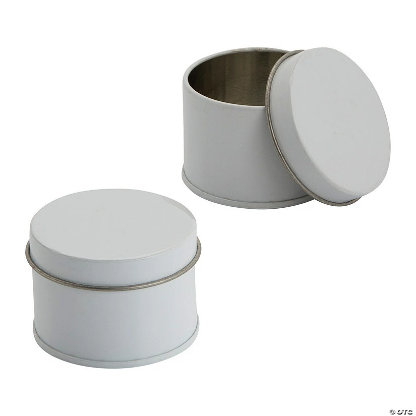 Cheap π₯ White Round Metal Favor Tins - 24 Pc. π 4 Cheap π₯ White Round Metal Favor Tins - 24 Pc. π - Image 2