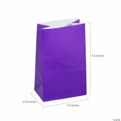 Flash Sale 🧨 Mini Treat Bags - 24 Pc. 👍 -Cheap Birthday Party Favors Store 3 1 2 x 6 1 2 purple treat bags 24 pc 3 3560 a01
