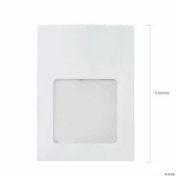 Buy 🤩 5 3/4" x 8" White Paper Treat Bags with Cellophane Window - 24 Pc. 🌟 -Cheap Birthday Party Favors Store 5 3 4 x 8 white paper treat bags with cellophane window 24 pc 13937056 a01