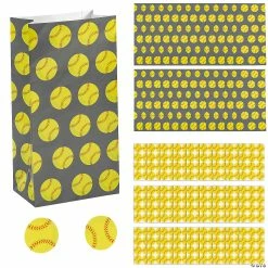 Outlet β 5" x 10" π₯ Softball Paper Treat Bags - 48 Pc. π