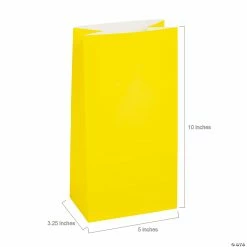 Discount 🔥 Paper Treat Bags - 12 Pc. 🥰 -Cheap Birthday Party Favors Store 5 x 10 yellow treat bags 12 pc 3 174 a01