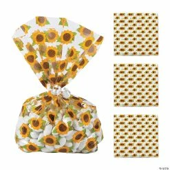 Coupon 😍 5" x 11 1/2" Sunflower Cellophane Treat Bags - 12 Pc. 🌟