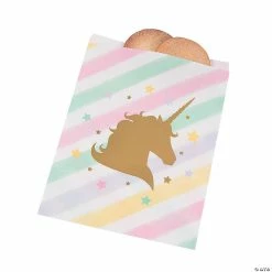 Best deal π 6 1/2" x 8 3/4" Small Sparkle Unicorn Paper Treat Bags - 10 Pc. π