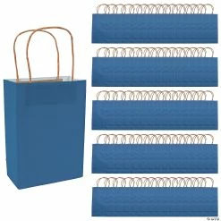 Deals ✔️ 6 1/2" x 9" Bulk Medium Blue Kraft Paper Gift Bags - 60 Pc. 😍