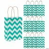 Best deal 😉 6 1/2" x 9" Medium Chevron Kraft Paper Gift Bags - 12 Pc. 🎁 -Cheap Birthday Party Favors Store 6 1 2 x 9 medium turquoise chevron kraft paper gift bags 12 pc 13676366