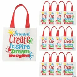 Deals 🛒 6" x 6" Mini Nonwoven Little Artist Tote Bags - 12 Pc. 🔥