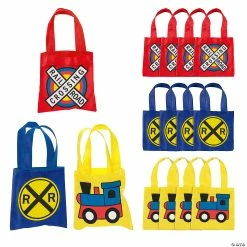 Best reviews of ⌛ 6" x 6" Mini Train Party Nonwoven Tote Bags - 12 Pc. 🎁