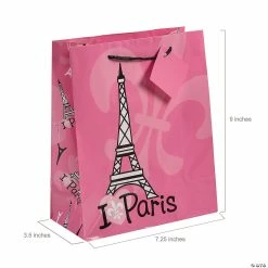 Cheap 🔔 7 1/4" x 9" Medium Perfectly Paris Paper Gift Bags - 12 Pc. ✔️ -Cheap Birthday Party Favors Store 7 1 4 x 9 medium perfectly paris paper gift bags 12 pc 13615103 a01