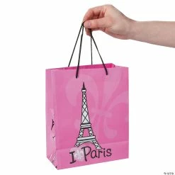 Cheap 🔔 7 1/4" x 9" Medium Perfectly Paris Paper Gift Bags - 12 Pc. ✔️ -Cheap Birthday Party Favors Store 7 1 4 x 9 medium perfectly paris paper gift bags 12 pc 13615103 a02