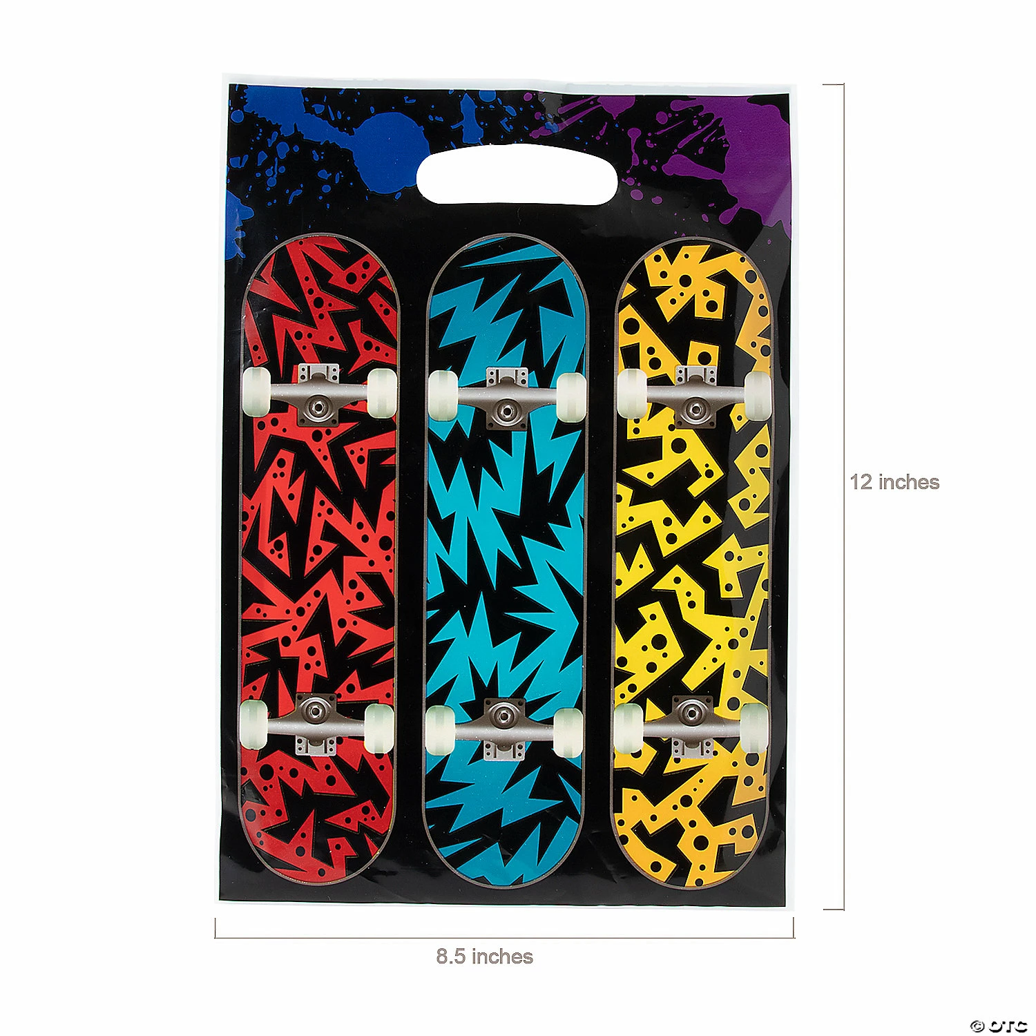 Wholesale ๐ 8 1/2" x 12" Skateboard Plastic Goody Bags - 50 Pc. โจ 4 Wholesale ๐ 8 1/2" x 12" Skateboard Plastic Goody Bags - 50 Pc. โจ - Image 2