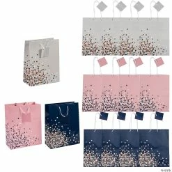 Promo π 8" x 9" Confetti Design Paper Gift Bags - 12 Pc. π