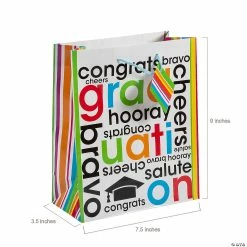 Cheapest 🎁 9" x 7 1/2" Medium Cheers to the Grad Paper Gift Bags - 60 Pc. 🤩 -Cheap Birthday Party Favors Store 9 x 7 1 2 medium cheers to the grad paper gift bags 60 pc 14123675 a01