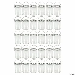Discount 🛒 Bulk Clear Plastic Paint Bucket Containers - 30 Pc. 🎉