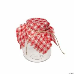Wholesale β Gingham Rustic Plastic Favor Jar - 12 Pc. π€©