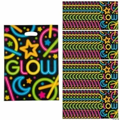 Cheap 🔥 Large Neon Glow Party Plastic Goody Bags - 50 Pc. ✨