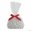 Best Sale 😍 Medium Clear Cellophane Bags with Red Bow Kit - 50 Pc. ✨ -Cheap Birthday Party Favors Store medium clear cellophane bags with red bow kit 50 pc 14092260