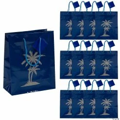 Budget 🎉 Medium Luau Gift Bags with Tags - 12 Pc. 🎁