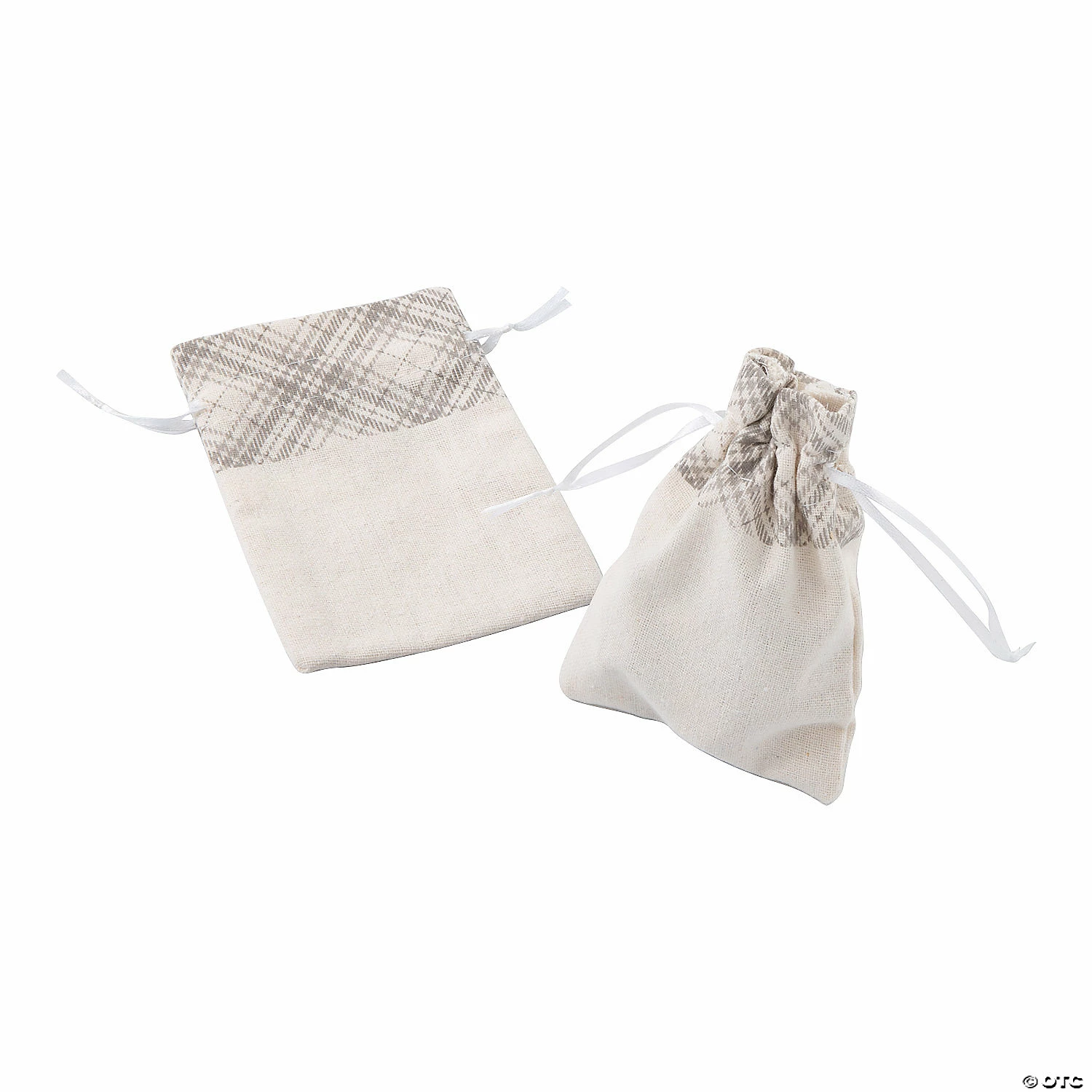 Deals π Mini Neutral Plaid Canvas Drawstring Treat Bags - 12 Pc. π 3 Deals π Mini Neutral Plaid Canvas Drawstring Treat Bags - 12 Pc. π