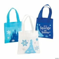 Buy ⭐ Mini Winter Princess Tote Bags - 12 Pc. 🎁 -Cheap Birthday Party Favors Store mini winter princess tote bags 12 pc 13909466 a02